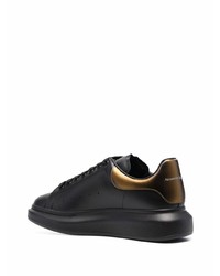 schwarze Leder niedrige Sneakers von Alexander McQueen