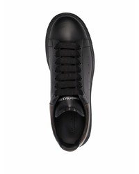 schwarze Leder niedrige Sneakers von Alexander McQueen