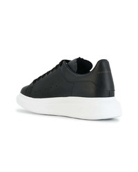 schwarze Leder niedrige Sneakers von Alexander McQueen