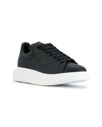 schwarze Leder niedrige Sneakers von Alexander McQueen