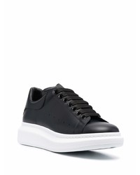 schwarze Leder niedrige Sneakers von Alexander McQueen