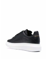 schwarze Leder niedrige Sneakers von Alexander McQueen