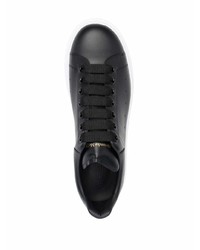 schwarze Leder niedrige Sneakers von Alexander McQueen