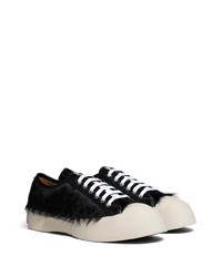 schwarze Leder niedrige Sneakers von Marni