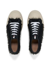 schwarze Leder niedrige Sneakers von Marni