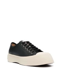 schwarze Leder niedrige Sneakers von Marni