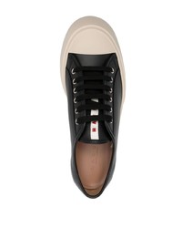 schwarze Leder niedrige Sneakers von Marni