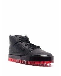 schwarze Leder niedrige Sneakers von Oxs Rubber Soul