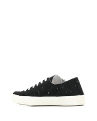 schwarze Leder niedrige Sneakers von Maison Margiela