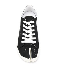 schwarze Leder niedrige Sneakers von Maison Margiela