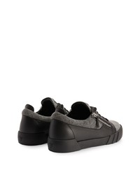 schwarze Leder niedrige Sneakers von Giuseppe Zanotti