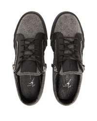 schwarze Leder niedrige Sneakers von Giuseppe Zanotti