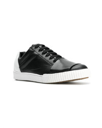 schwarze Leder niedrige Sneakers von Marni