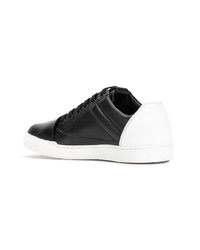schwarze Leder niedrige Sneakers von Marni