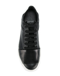 schwarze Leder niedrige Sneakers von Marni