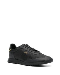 schwarze Leder niedrige Sneakers von BOSS