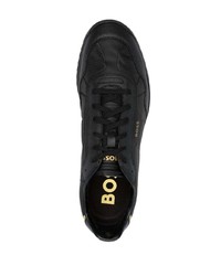 schwarze Leder niedrige Sneakers von BOSS