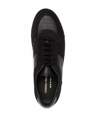 schwarze Leder niedrige Sneakers von Common Projects