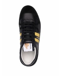 schwarze Leder niedrige Sneakers von Lanvin