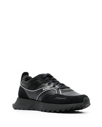 schwarze Leder niedrige Sneakers von BOSS