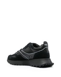 schwarze Leder niedrige Sneakers von BOSS