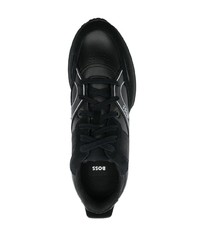 schwarze Leder niedrige Sneakers von BOSS