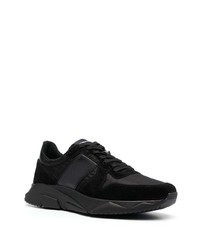 schwarze Leder niedrige Sneakers von Tom Ford