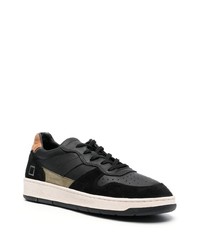 schwarze Leder niedrige Sneakers von D.A.T.E