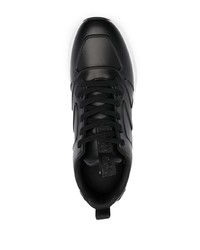 schwarze Leder niedrige Sneakers von Calvin Klein