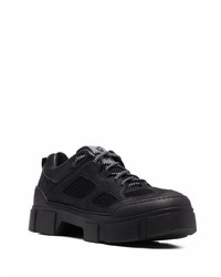 schwarze Leder niedrige Sneakers von Vic Matie