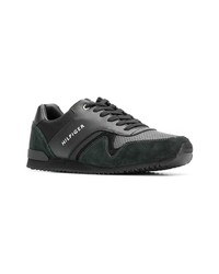 schwarze Leder niedrige Sneakers von Tommy Hilfiger