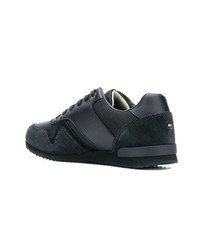 schwarze Leder niedrige Sneakers von Tommy Hilfiger