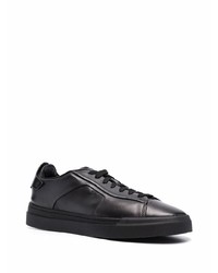 schwarze Leder niedrige Sneakers von Santoni