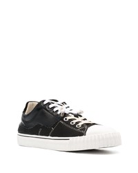 schwarze Leder niedrige Sneakers von Maison Margiela