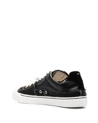 schwarze Leder niedrige Sneakers von Maison Margiela