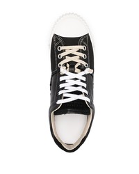 schwarze Leder niedrige Sneakers von Maison Margiela