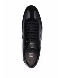 schwarze Leder niedrige Sneakers von BOSS HUGO BOSS