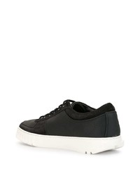 schwarze Leder niedrige Sneakers von Salvatore Ferragamo