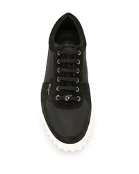 schwarze Leder niedrige Sneakers von Salvatore Ferragamo