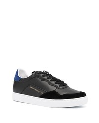 schwarze Leder niedrige Sneakers von Armani Exchange