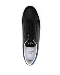 schwarze Leder niedrige Sneakers von Armani Exchange