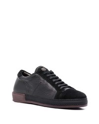 schwarze Leder niedrige Sneakers von Corneliani