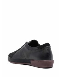 schwarze Leder niedrige Sneakers von Corneliani