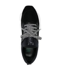 schwarze Leder niedrige Sneakers von Moschino