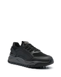 schwarze Leder niedrige Sneakers von Santoni