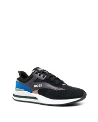 schwarze Leder niedrige Sneakers von BOSS