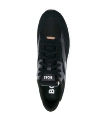 schwarze Leder niedrige Sneakers von BOSS