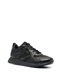 schwarze Leder niedrige Sneakers von BOSS