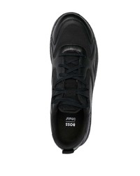 schwarze Leder niedrige Sneakers von BOSS