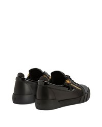 schwarze Leder niedrige Sneakers von Giuseppe Zanotti